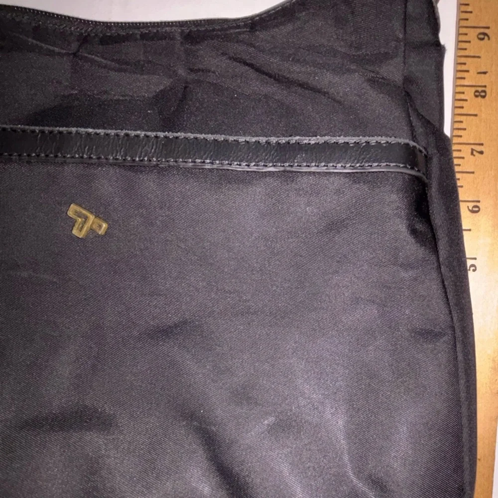 Black Crossbody Bag with Adjustable Strap and nylon Finish